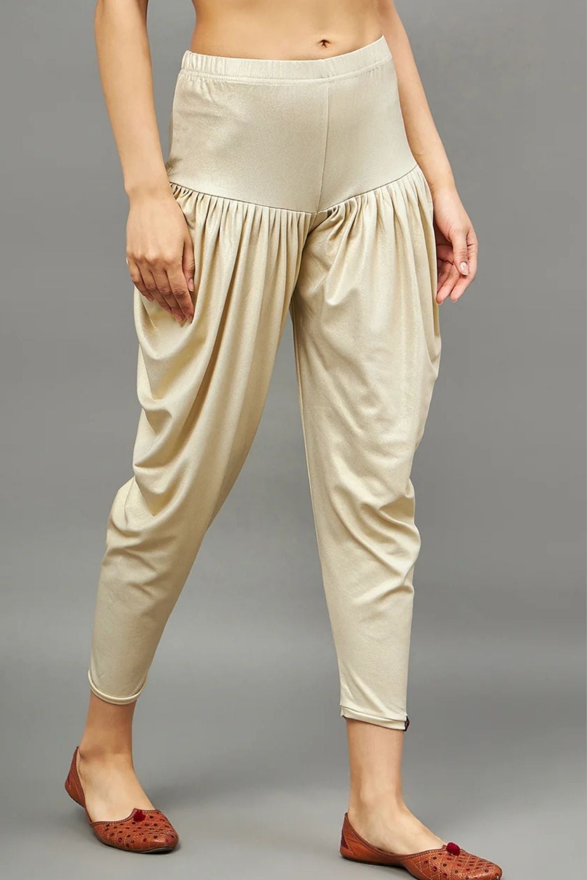Light Gold Shimmer Dhoti Pants