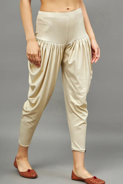 Light Gold Shimmer Dhoti Pants