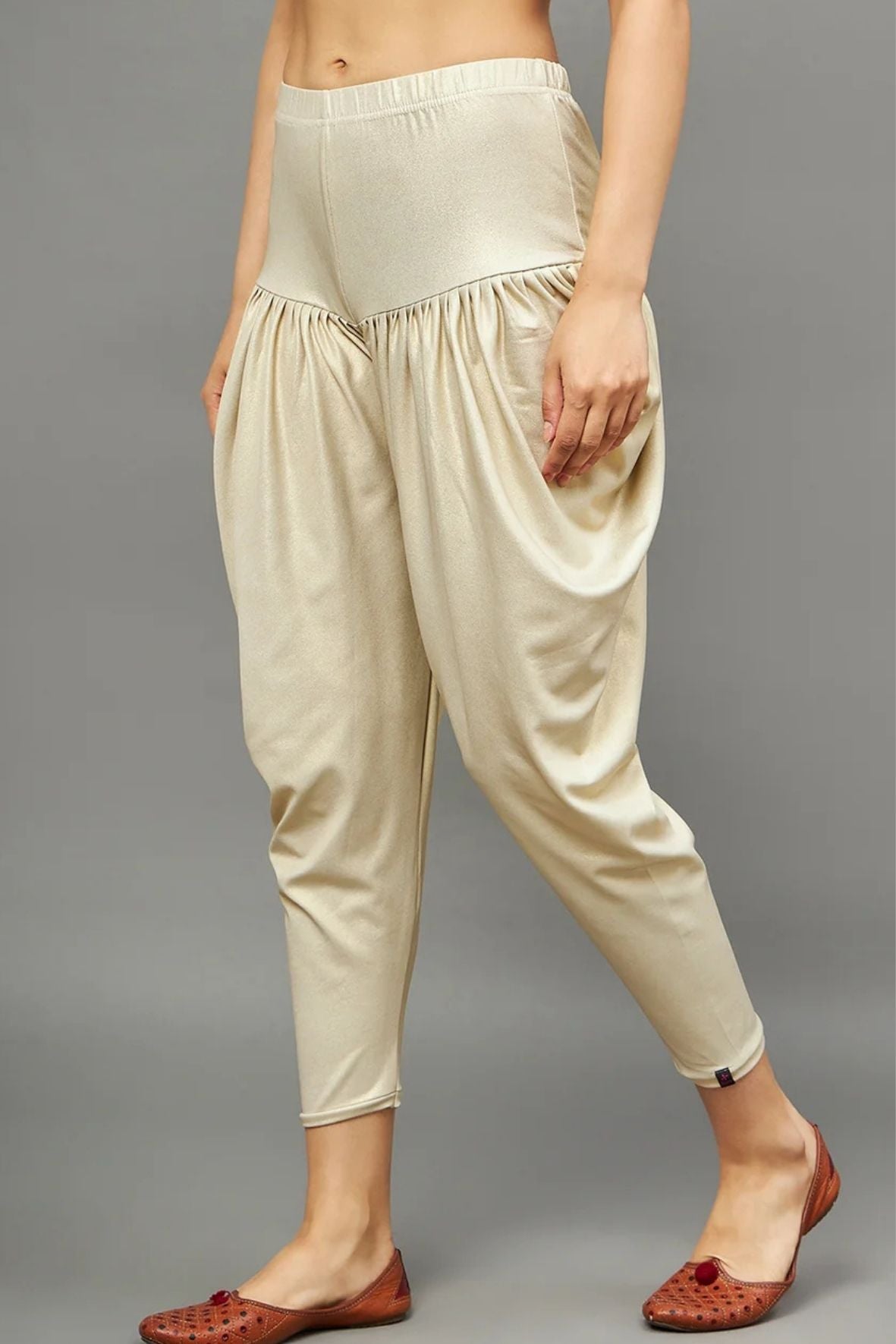 Light Gold Shimmer Dhoti Pants