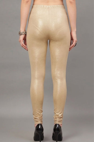 Light Gold Shimmer Leggings - Ankle Length