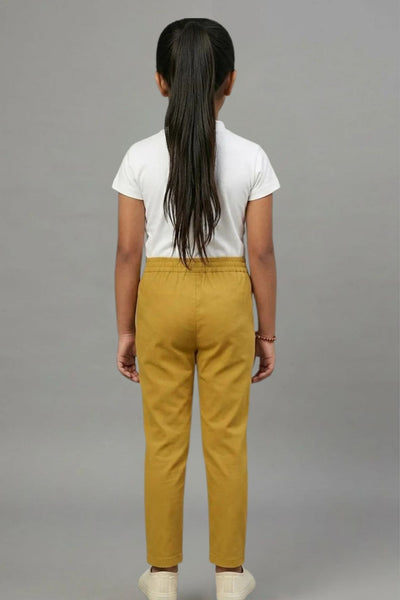 Girls Mustard Colour Straight Pant