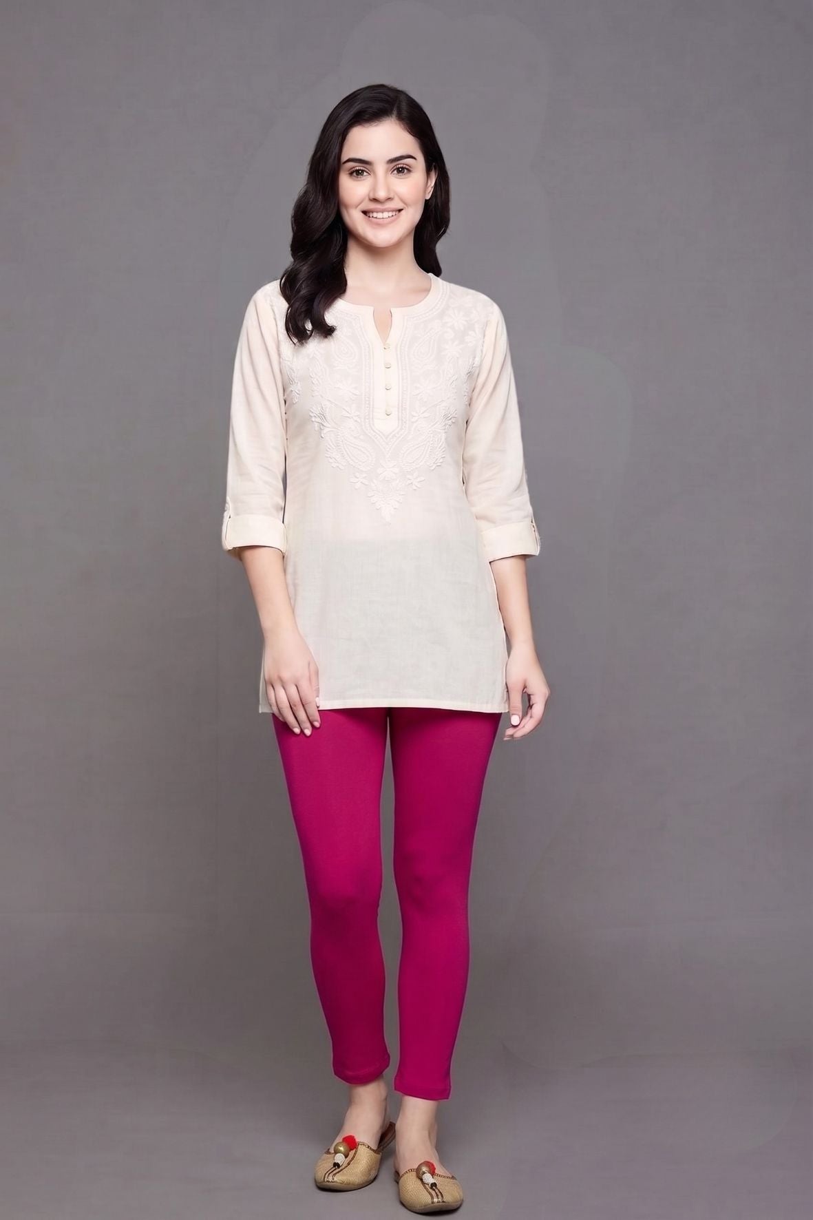 Magenta Viscose Ankle Legging