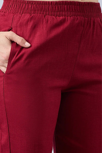 Maroon Sequin Lace Pants
