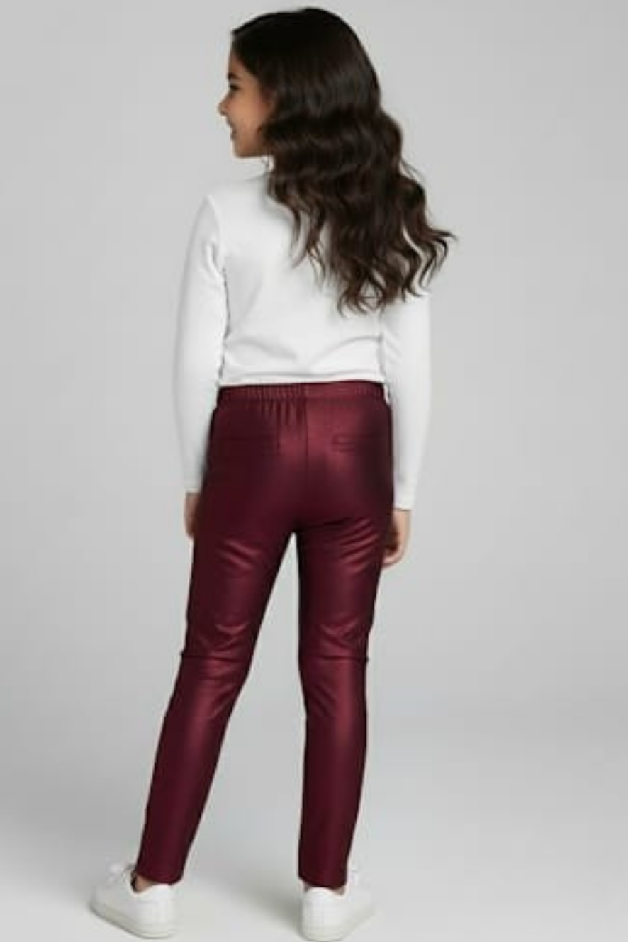 Red Metallic Leggings