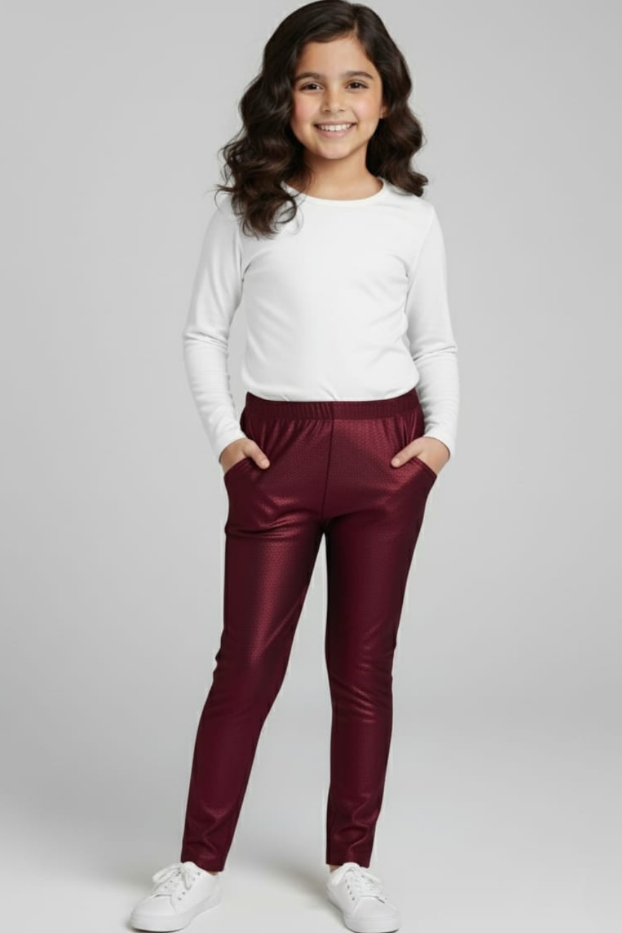 Red Metallic Leggings