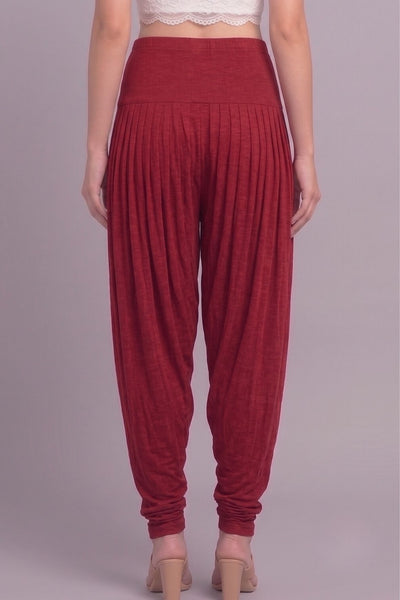 Maroon Viscose Plain Dhoti