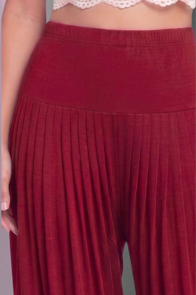 Maroon Viscose Plain Dhoti