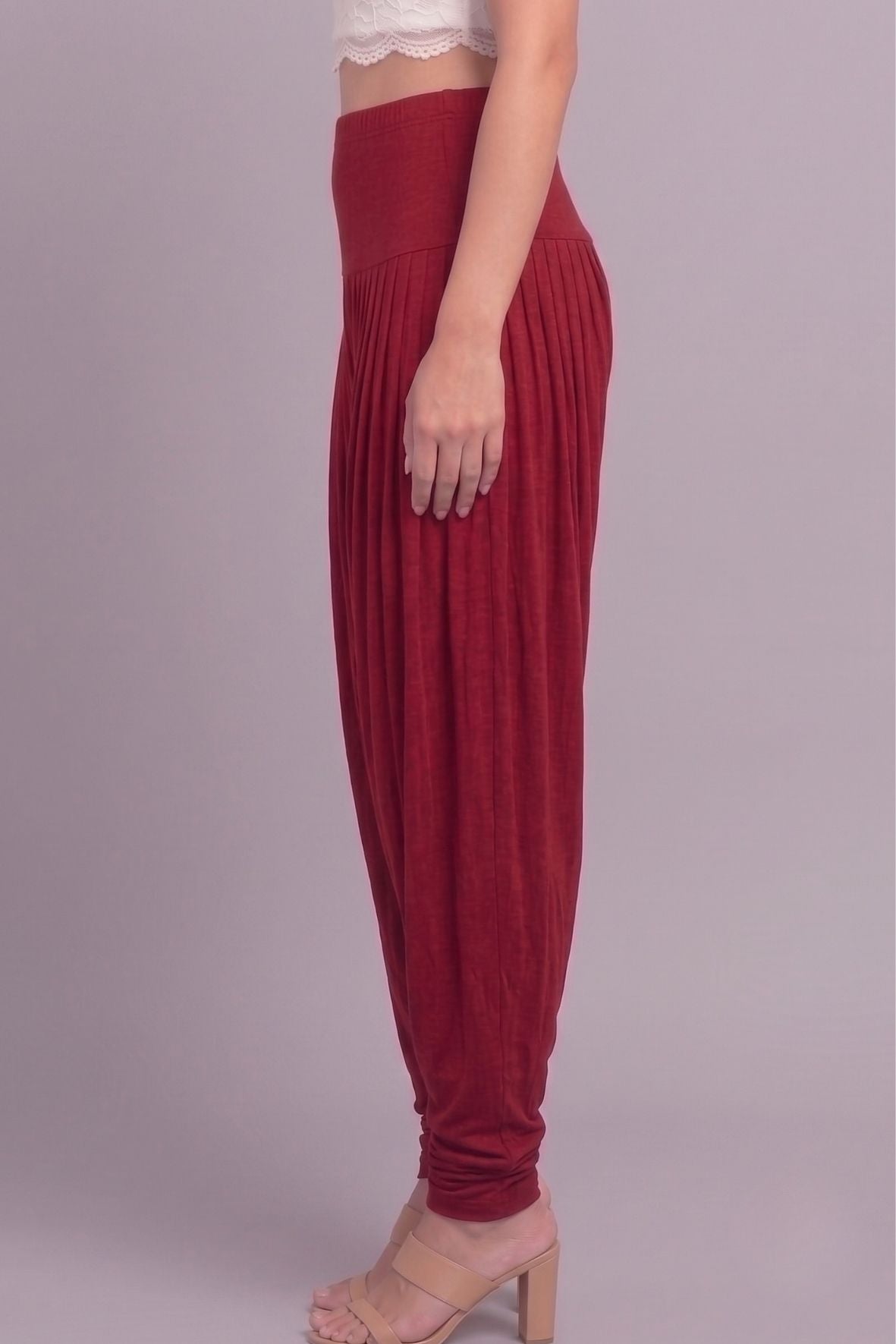Maroon Viscose Plain Dhoti