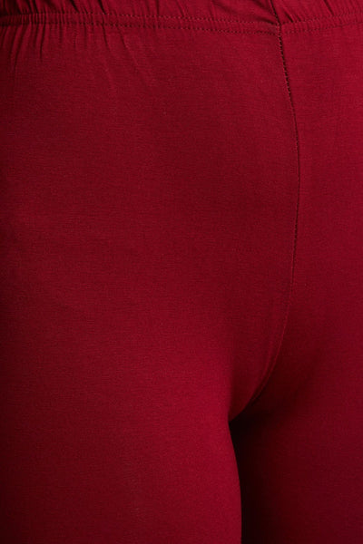 Maroon Viscose Ankle Legging