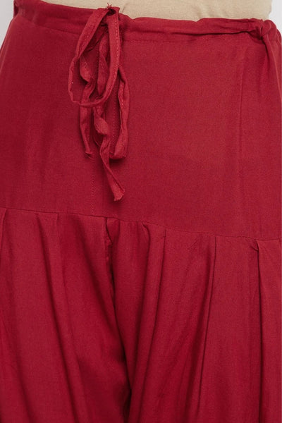 Maroon Rayon Plain Patiala(No Duppatta)
