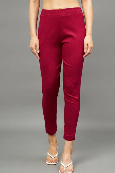 Maroon Colour Straight Pant