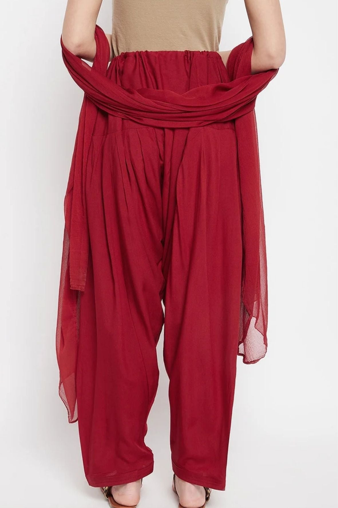 Maroon Rayon Plain Patiala(No Duppatta)