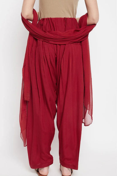 Maroon Rayon Plain Patiala(No Duppatta)