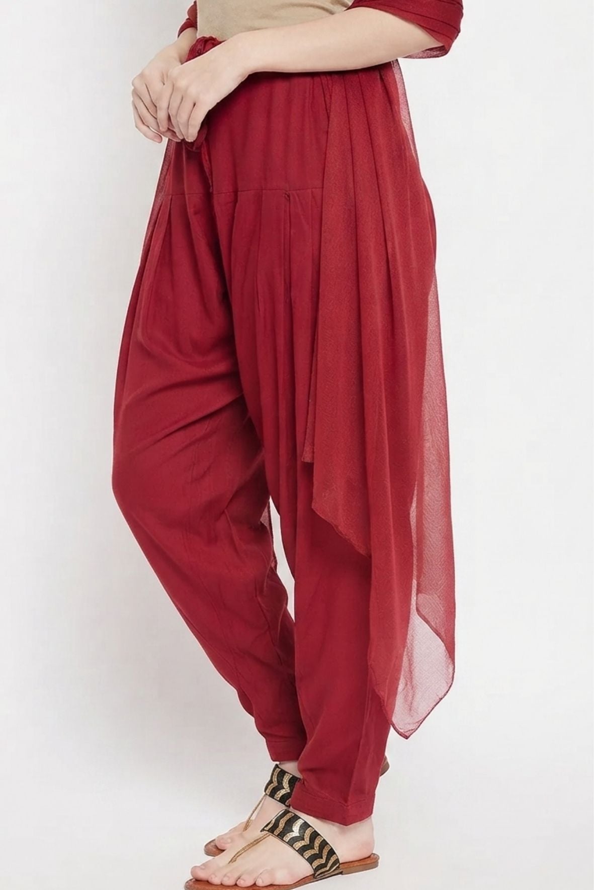 Maroon Rayon Plain Patiala(No Duppatta)
