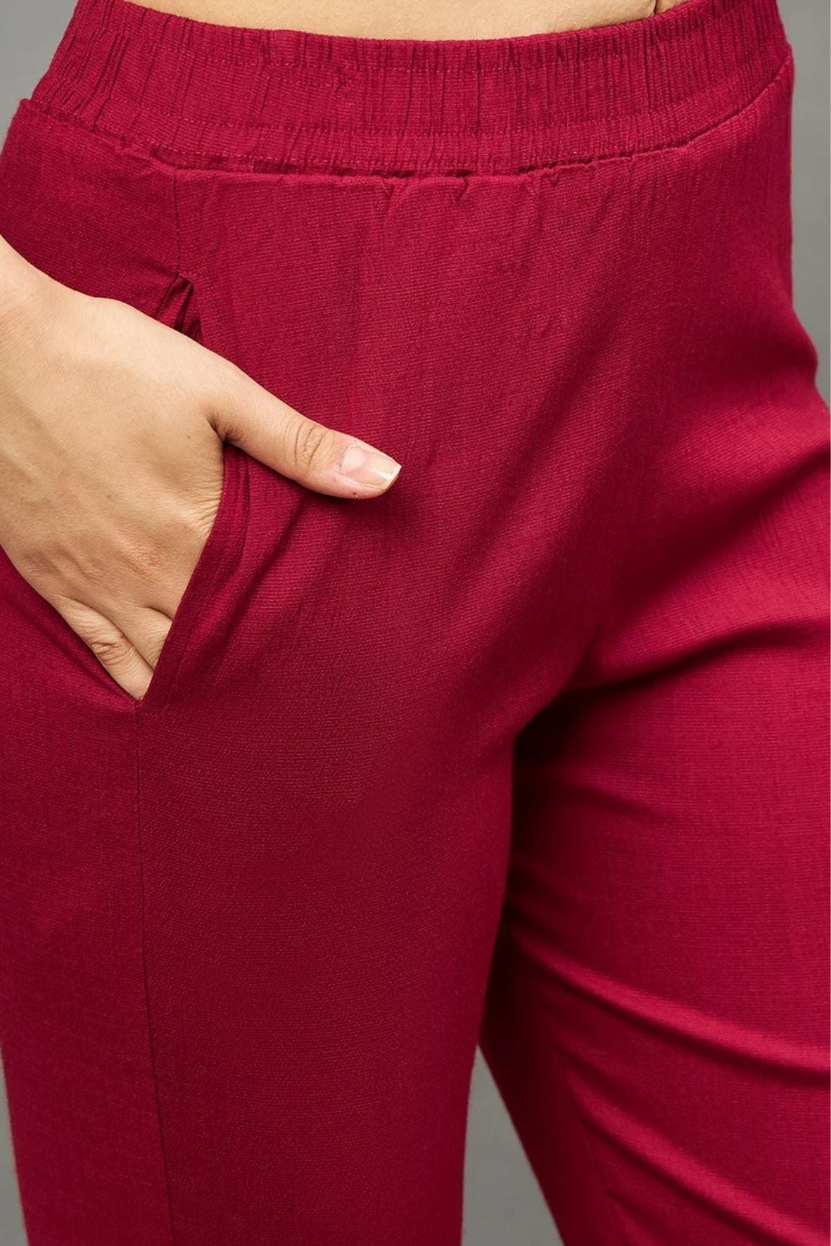 Maroon Colour Straight Pant