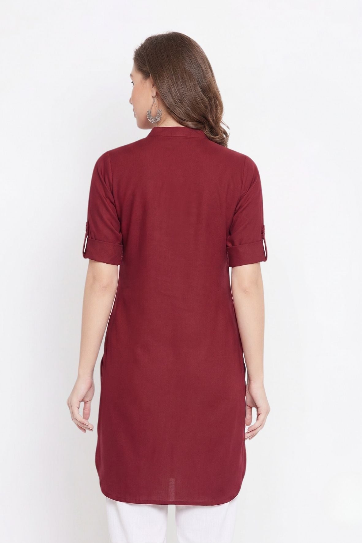 Maroon Solid Color Kurti