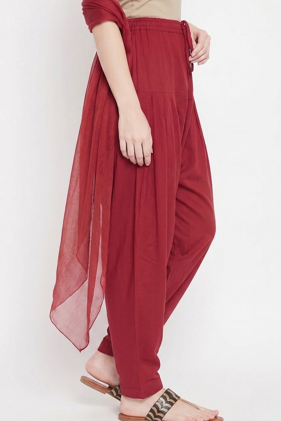 Maroon Rayon Plain Patiala(No Duppatta)