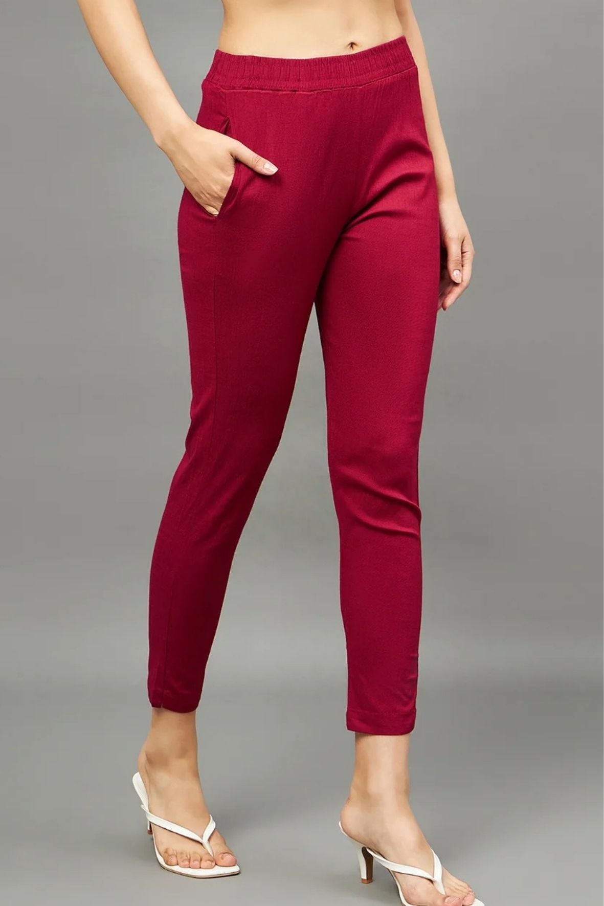 Maroon Colour Straight Pant