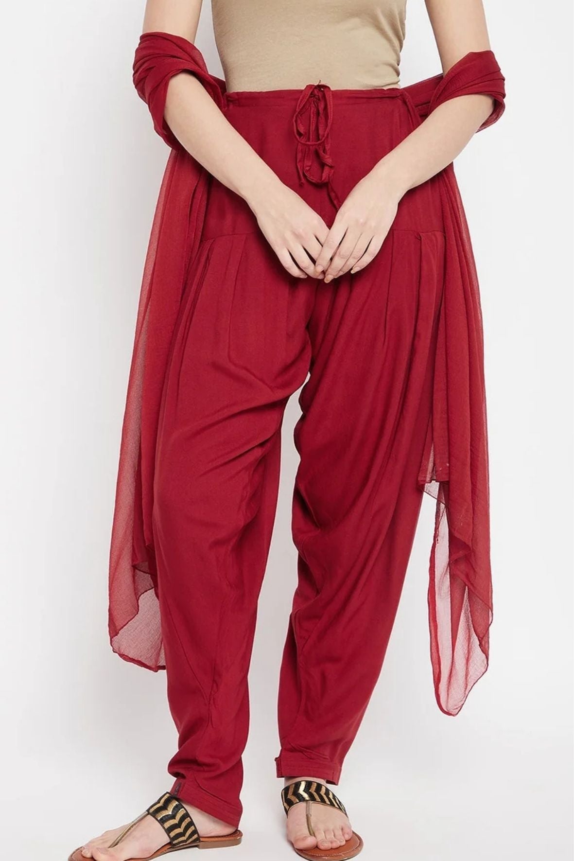 Maroon Rayon Plain Patiala(No Duppatta)