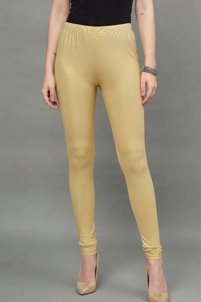 Medium Gold Shimmer Leggings - Ankle Length