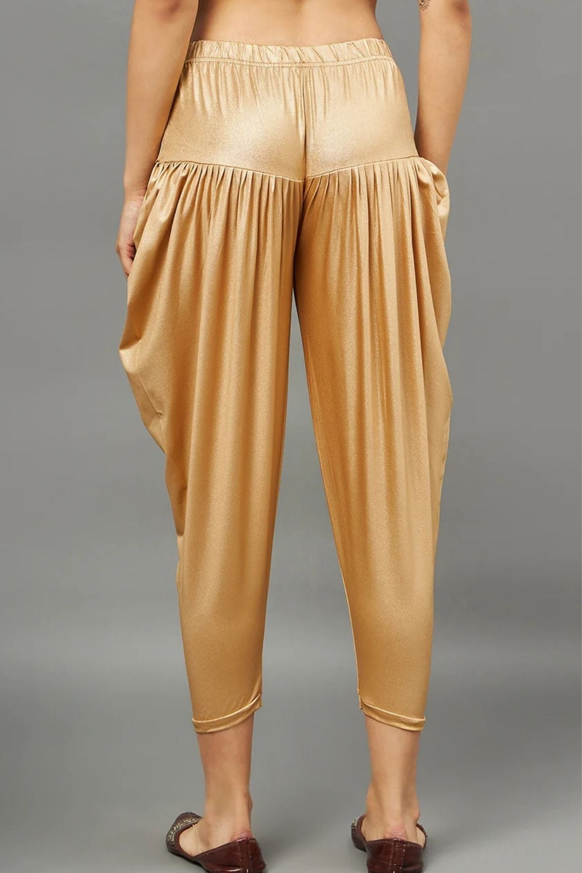 Medium Gold Shimmer Dhoti Pants