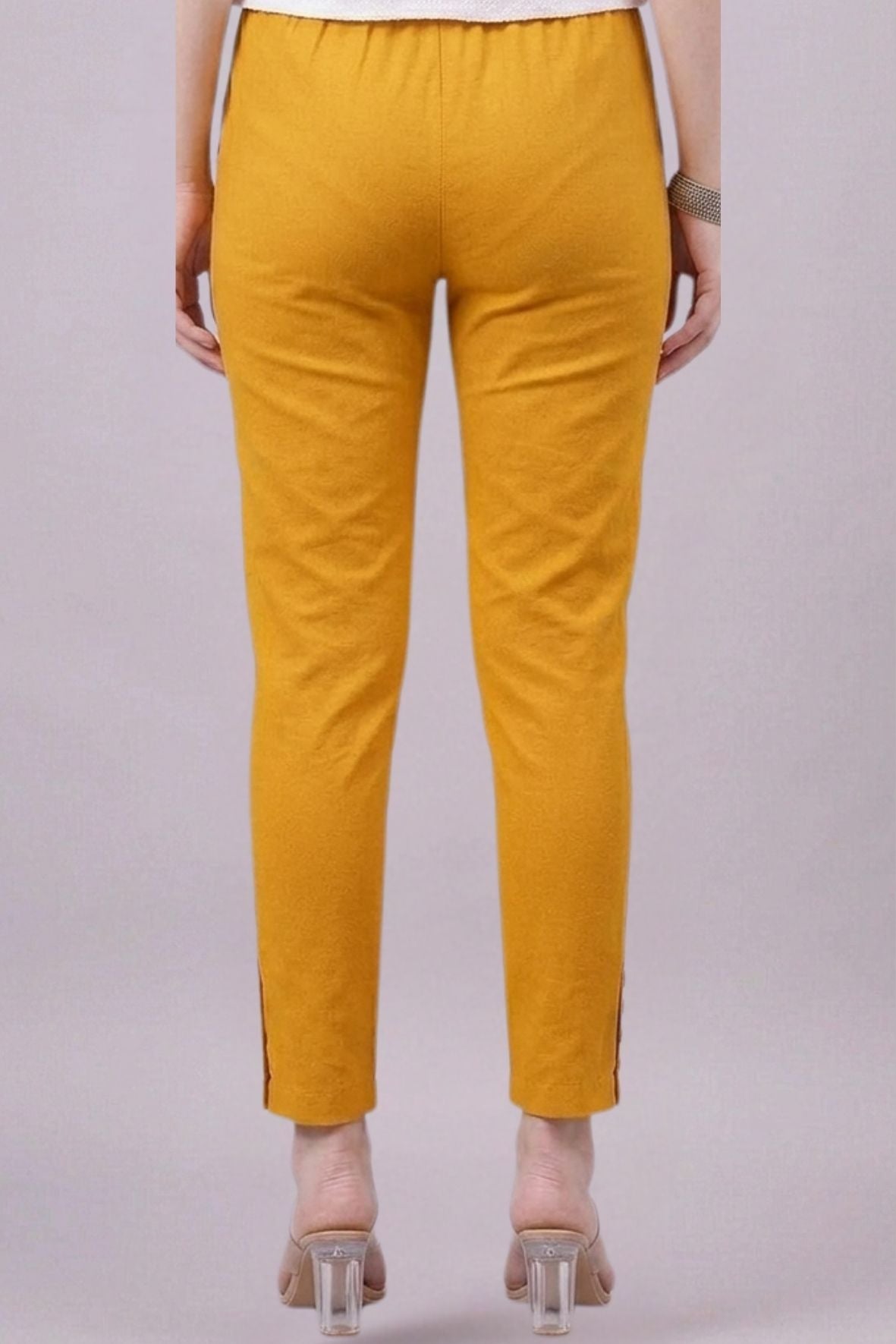 Mustard Regular Fit Potli Pants