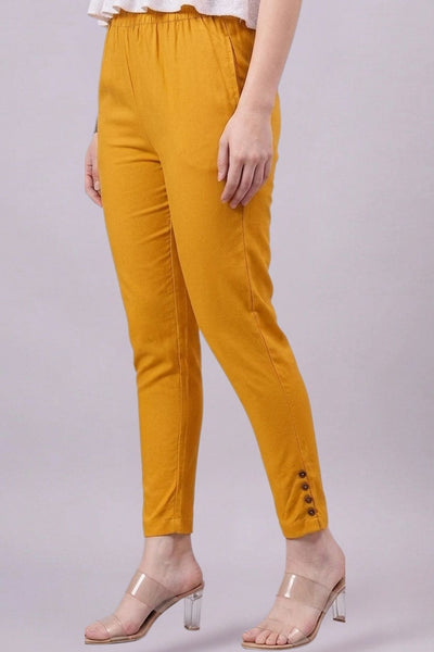 Mustard Regular Fit Potli Pants