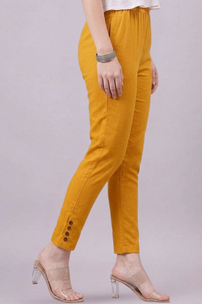 Mustard Regular Fit Potli Pants