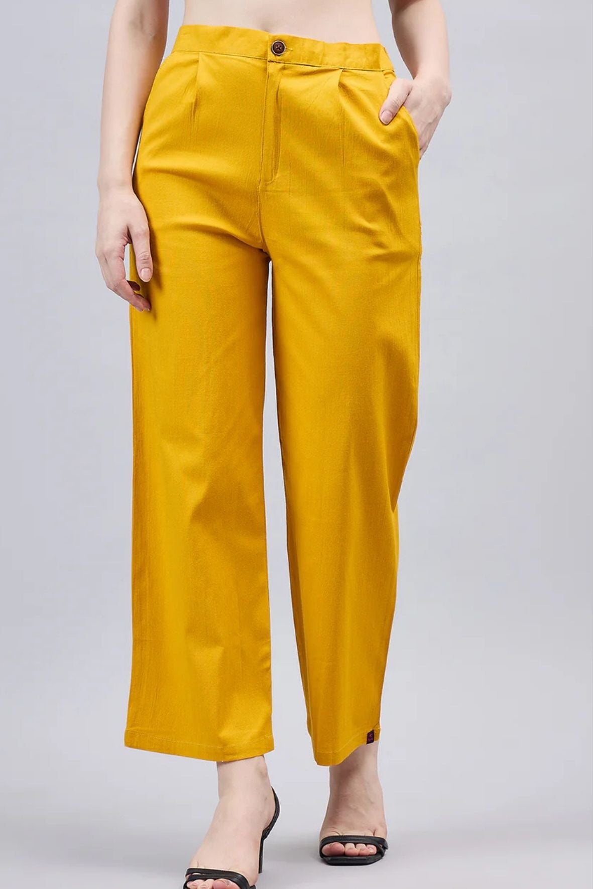 Mustard Bell Bottom Pants