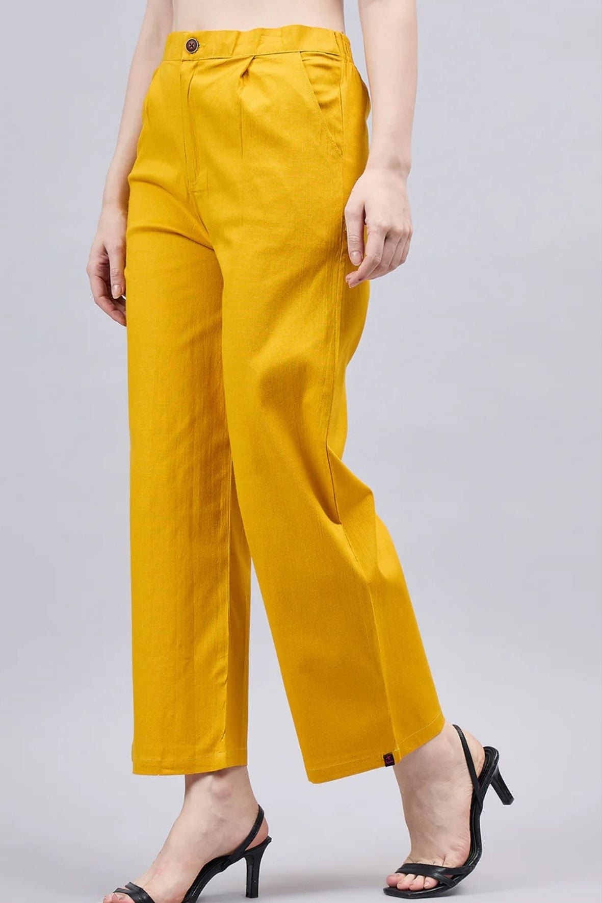 Mustard Bell Bottom Pants