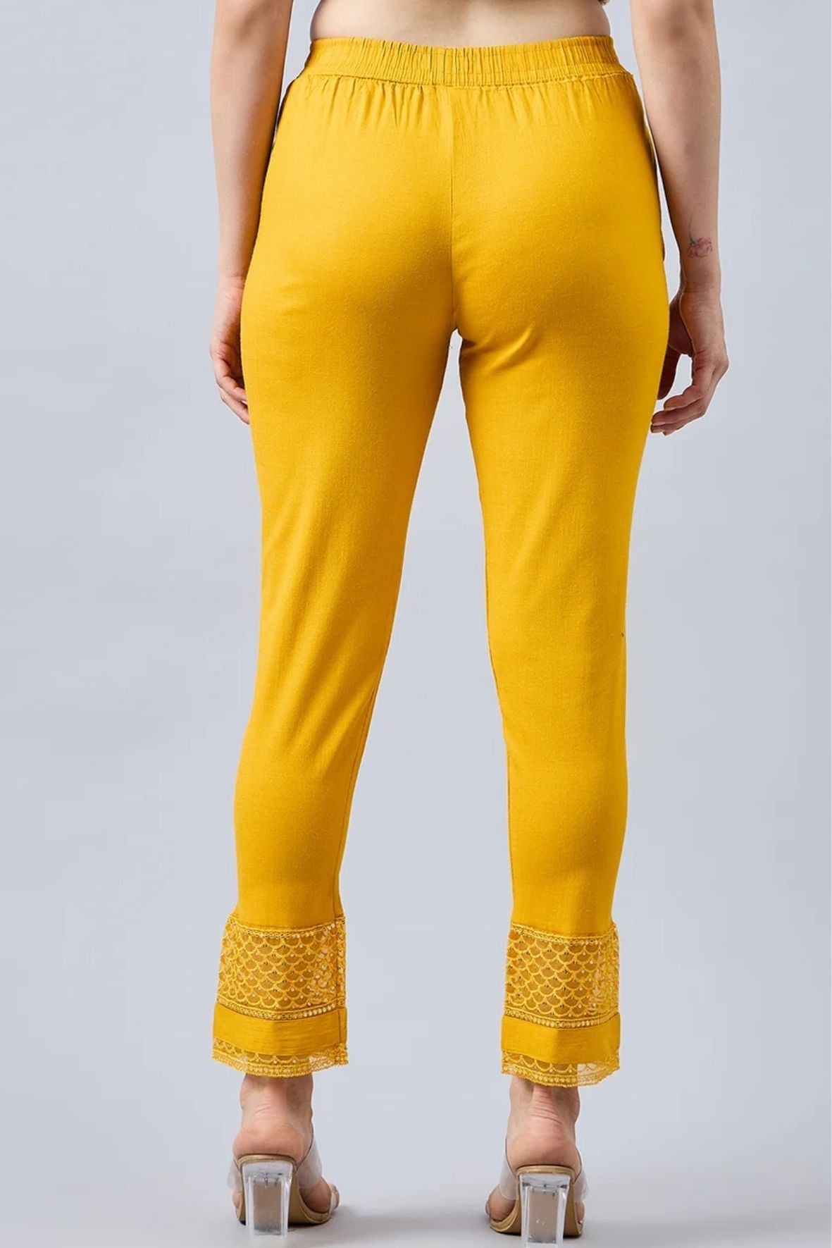Mustard Sequin Lace Pants