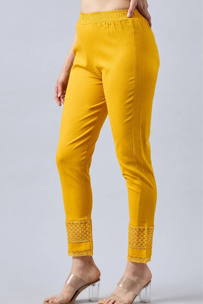 Mustard Sequin Lace Pants