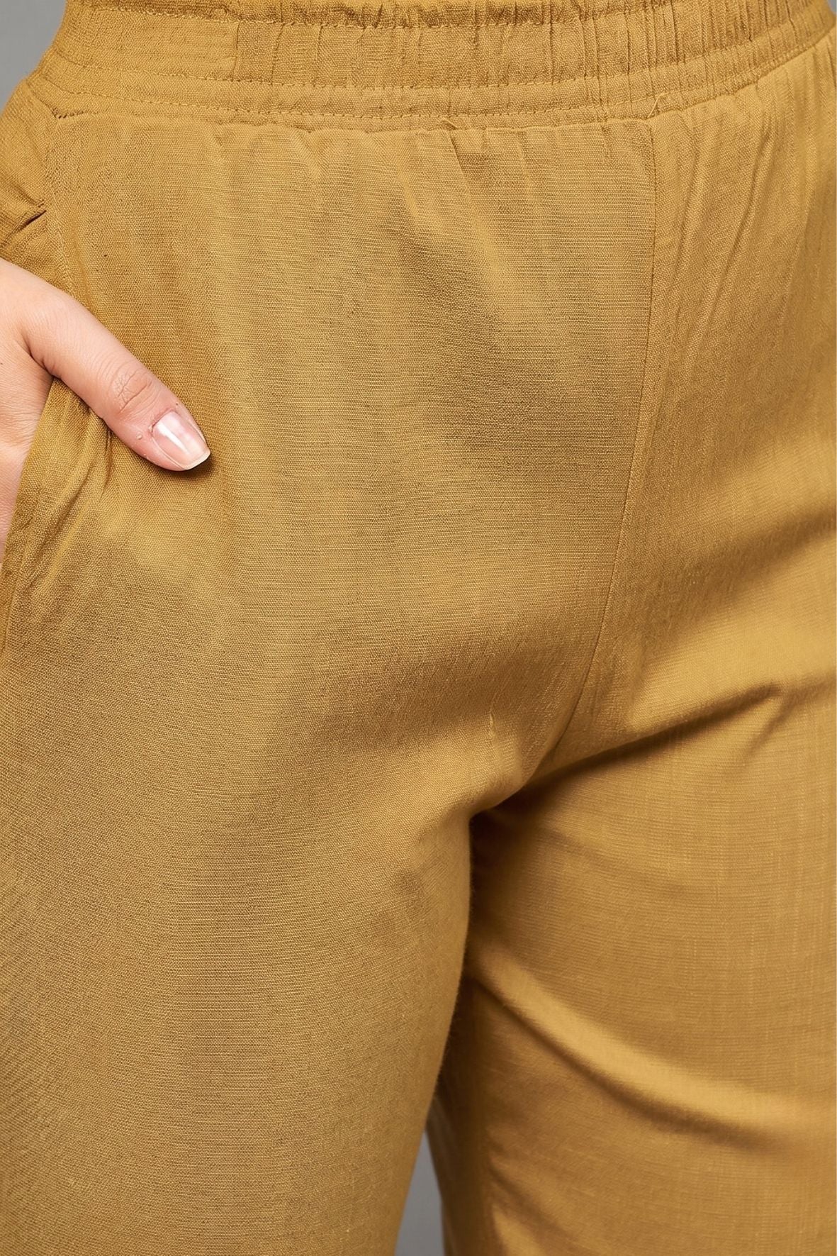 Mustard Colour Straight Pant