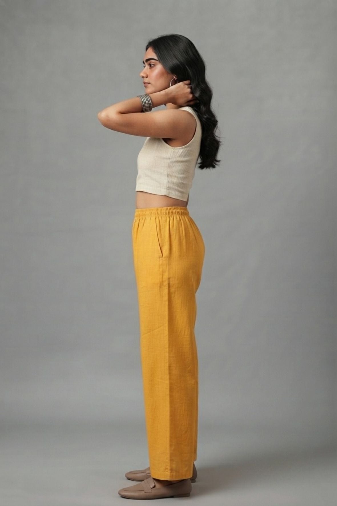 Muslin Mustard Palazzo