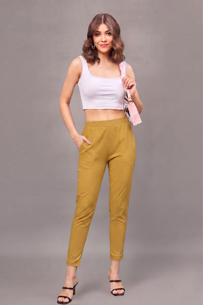 Mustard Colour Straight Pant