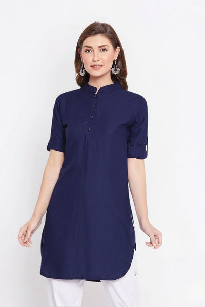 White Solid Color Kurti