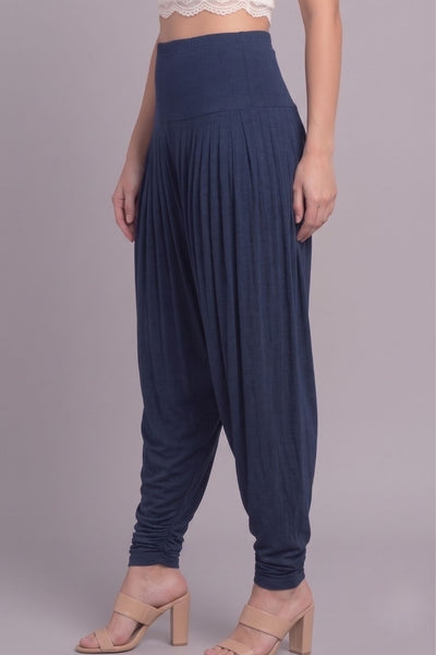 Navy Blue Viscose Plain Dhoti
