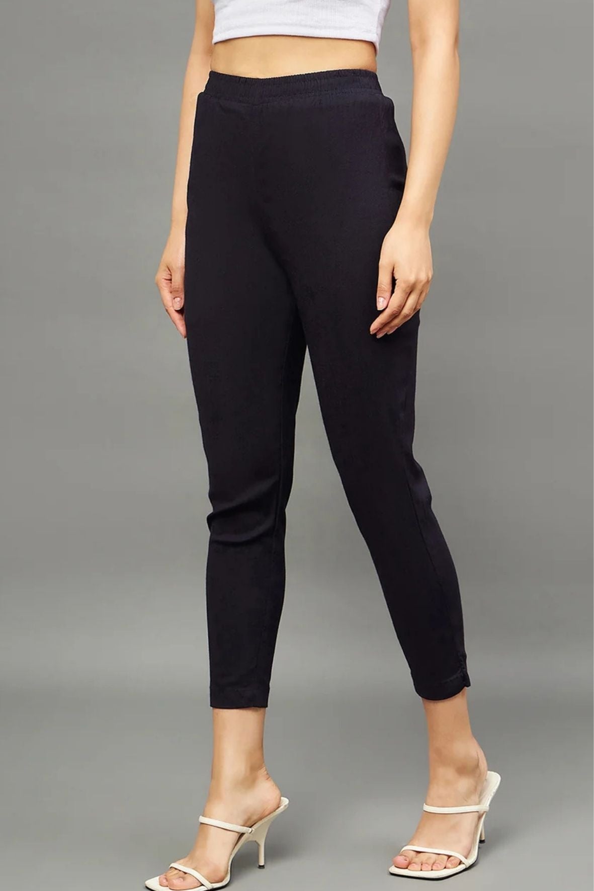 Navy Blue Colour Straight Pant