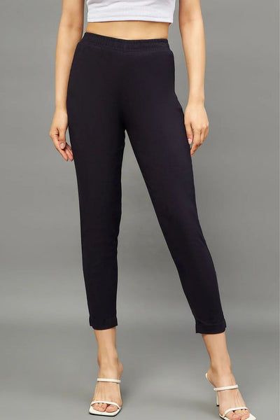 Navy Blue Colour Straight Pant