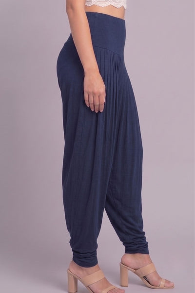 Navy Blue Viscose Plain Dhoti