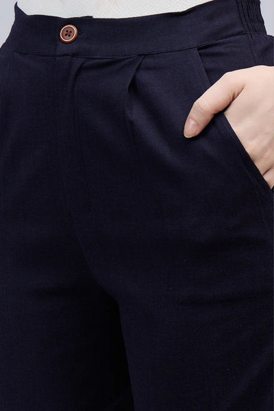 Navy Blue Bell Bottom Pants