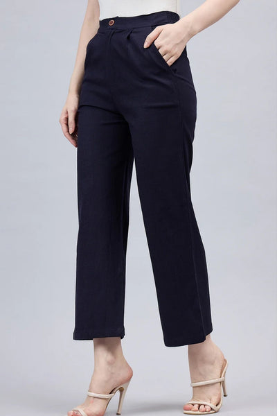 Navy Blue Bell Bottom Pants