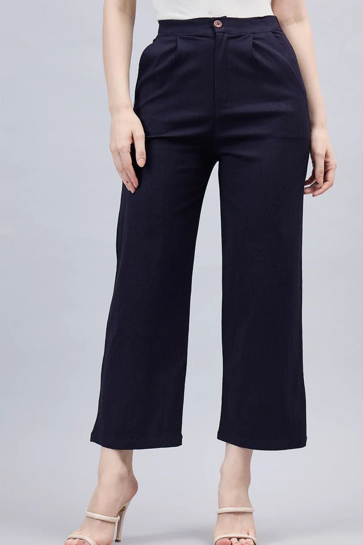 Navy Blue Bell Bottom Pants