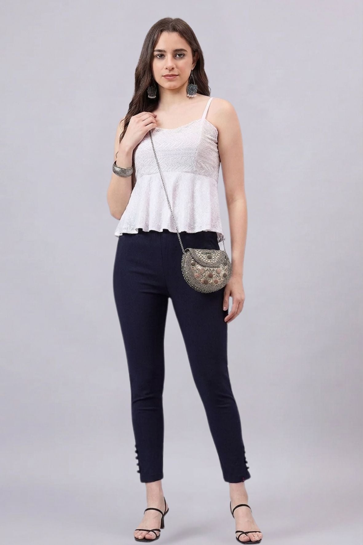 Baby Pink Regular Fit Potli Pants