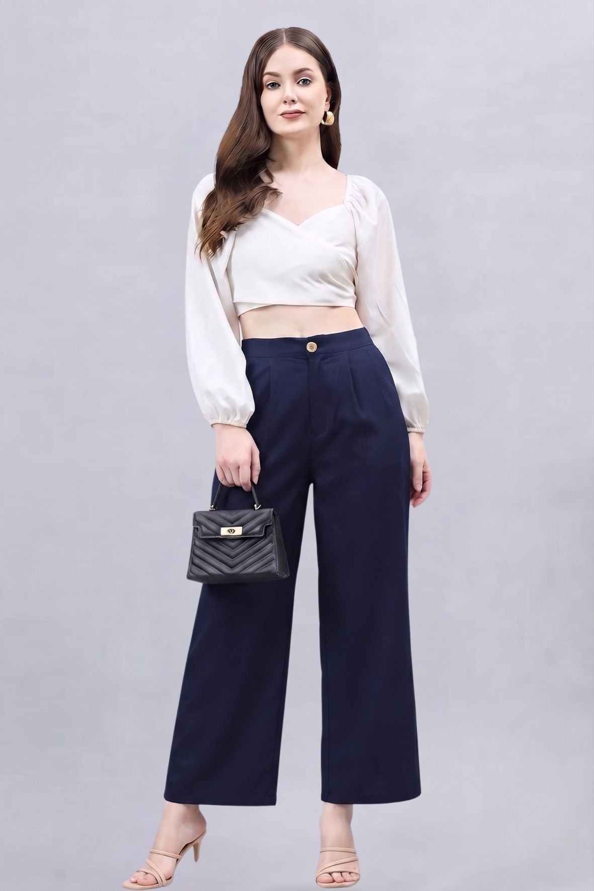 Navy Blue Bell Bottom Pants