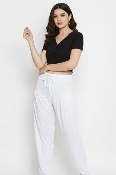 Off White Plain Viscose Patiala