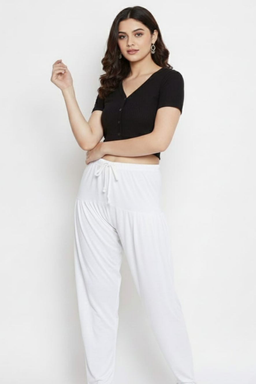 Off White Plain Viscose Patiala