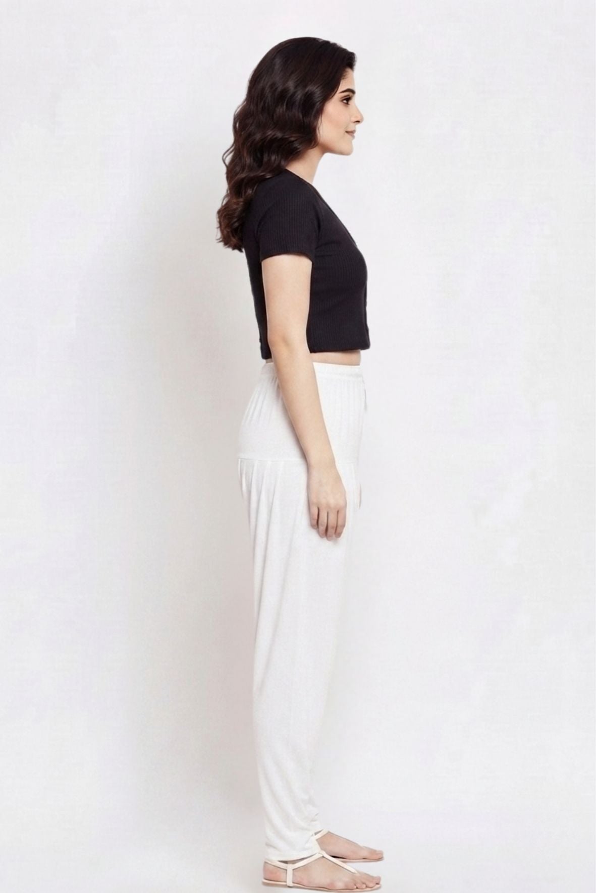 Off White Plain Viscose Patiala