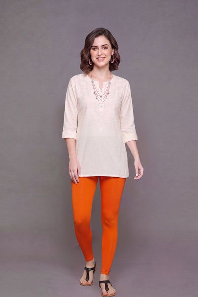 Orange Viscose Chudidar Leggings