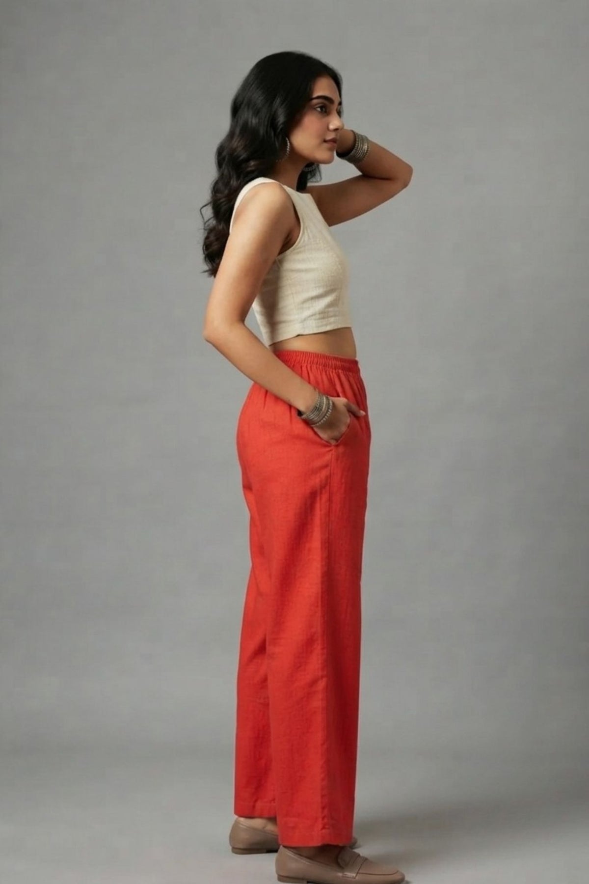 Orange Muslin Palazzo